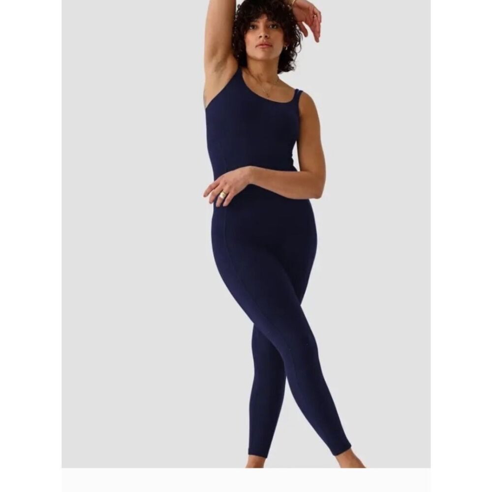 Universal Standard GAME Next-to-Naked Bodysuit Jumpsuit Navy Adjustable Strap